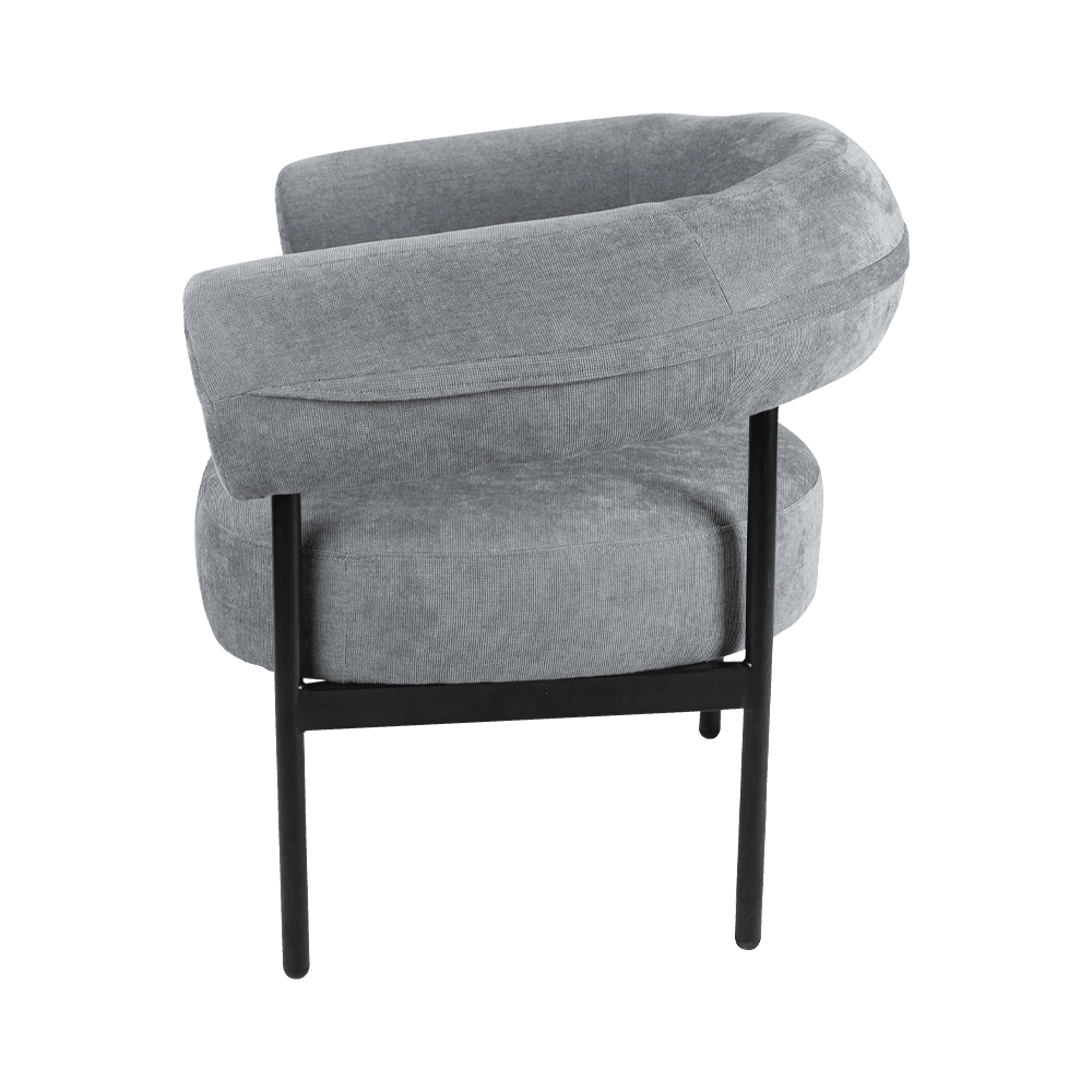 Chaise salon à cadre en métal gris