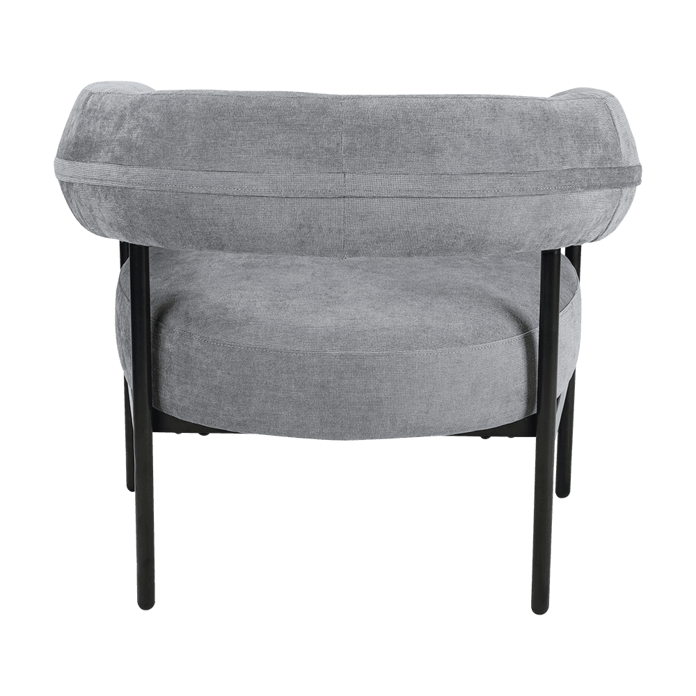 Chaise salon à cadre en métal gris