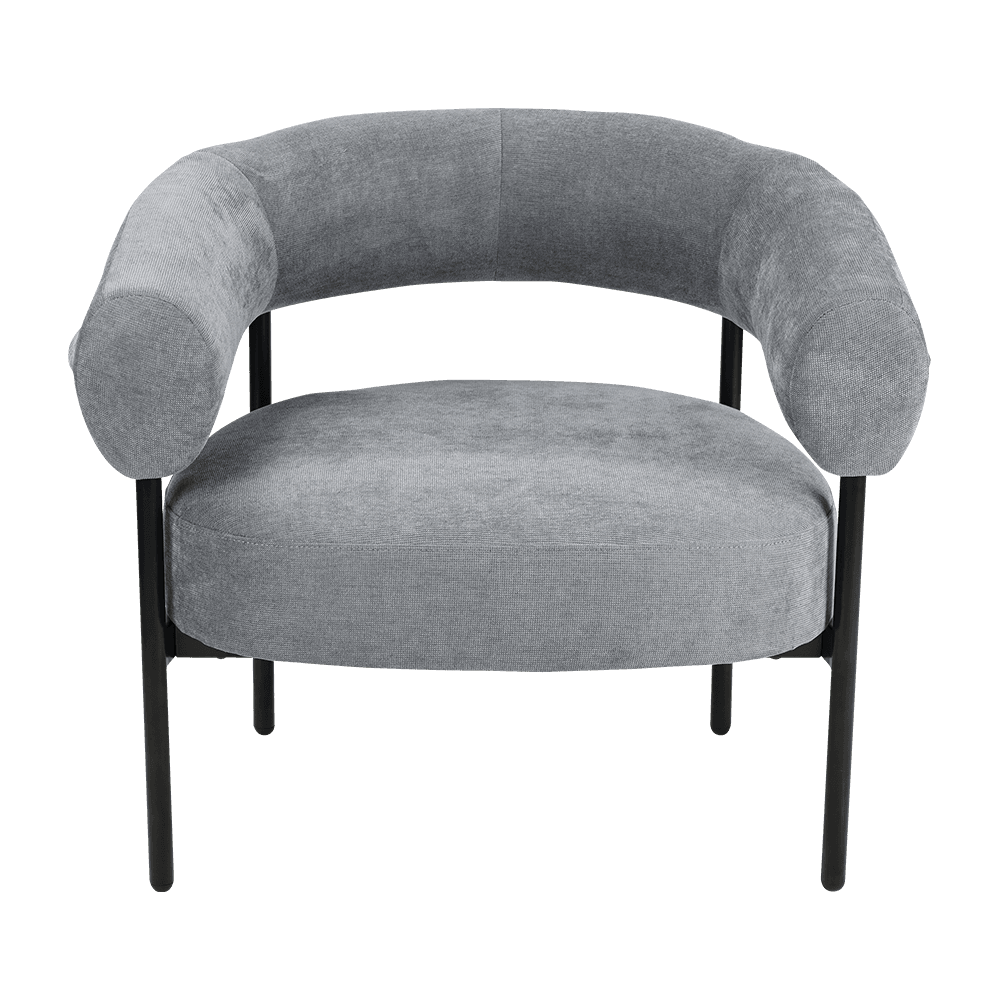 Chaise salon à cadre en métal gris