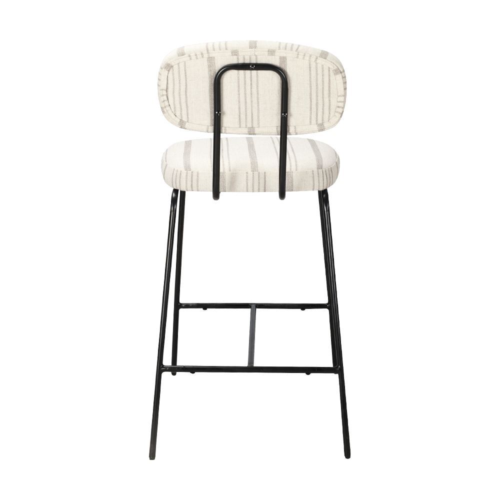 Chaise de salle à manger rembourrée en métal avec dos