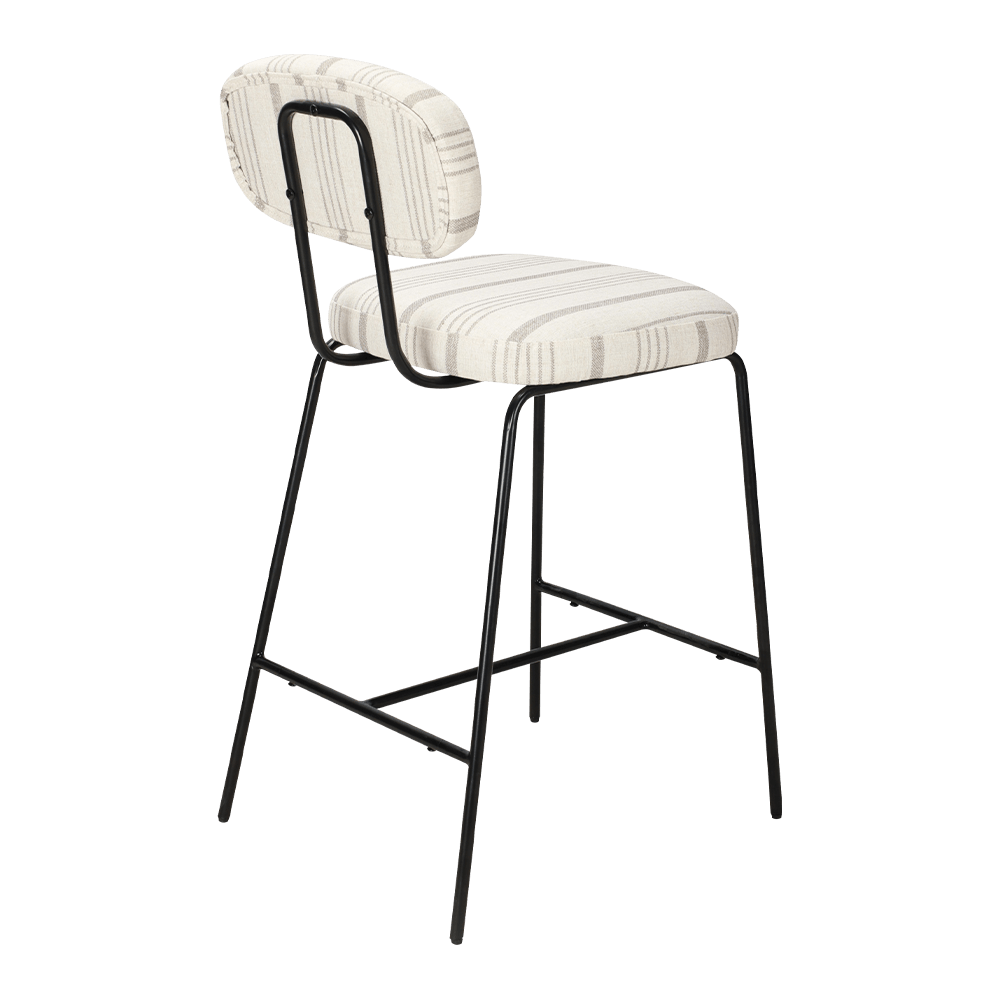 Chaise de salle à manger rembourrée en métal avec dos