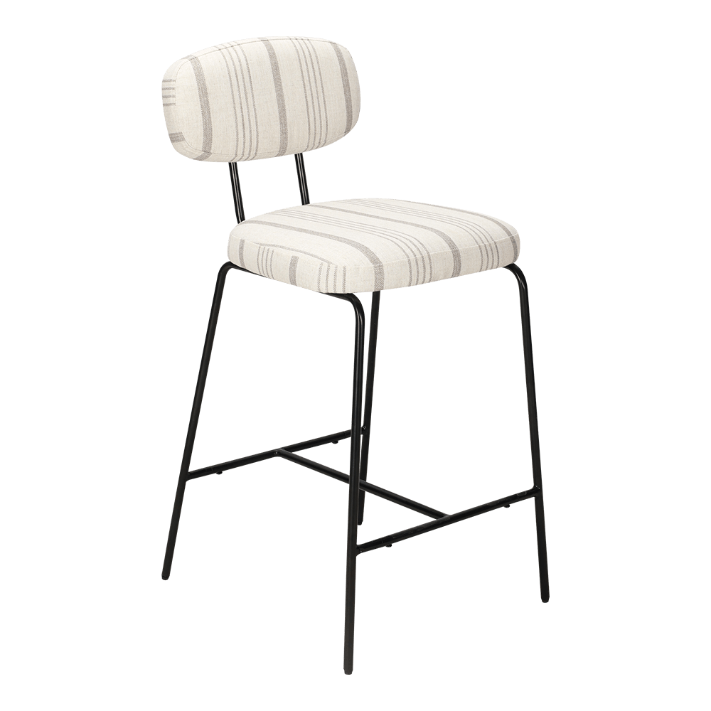 Chaise de salle à manger rembourrée en métal avec dos