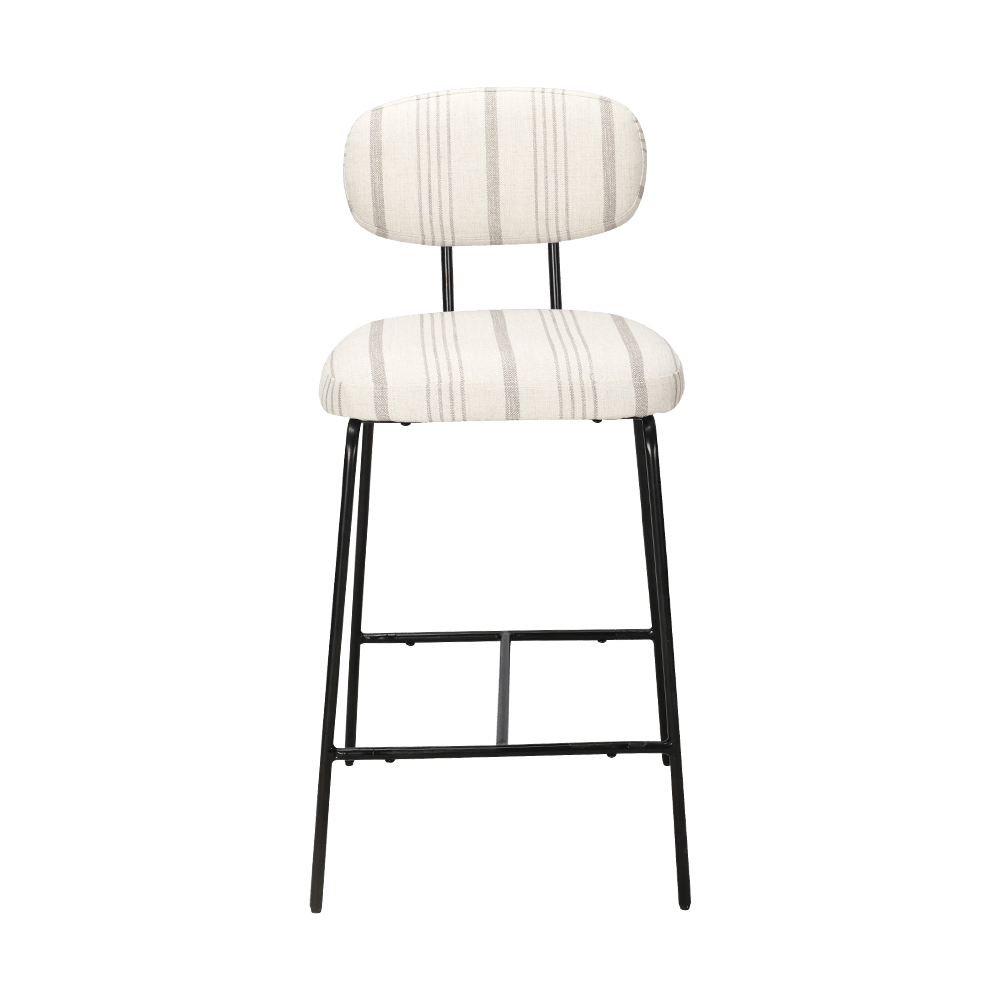 Chaise de salle à manger rembourrée en métal avec dos