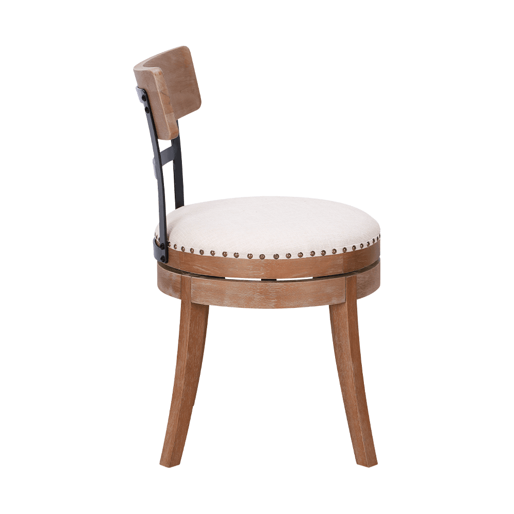 Chaise à manger en bois massif à coussin rond