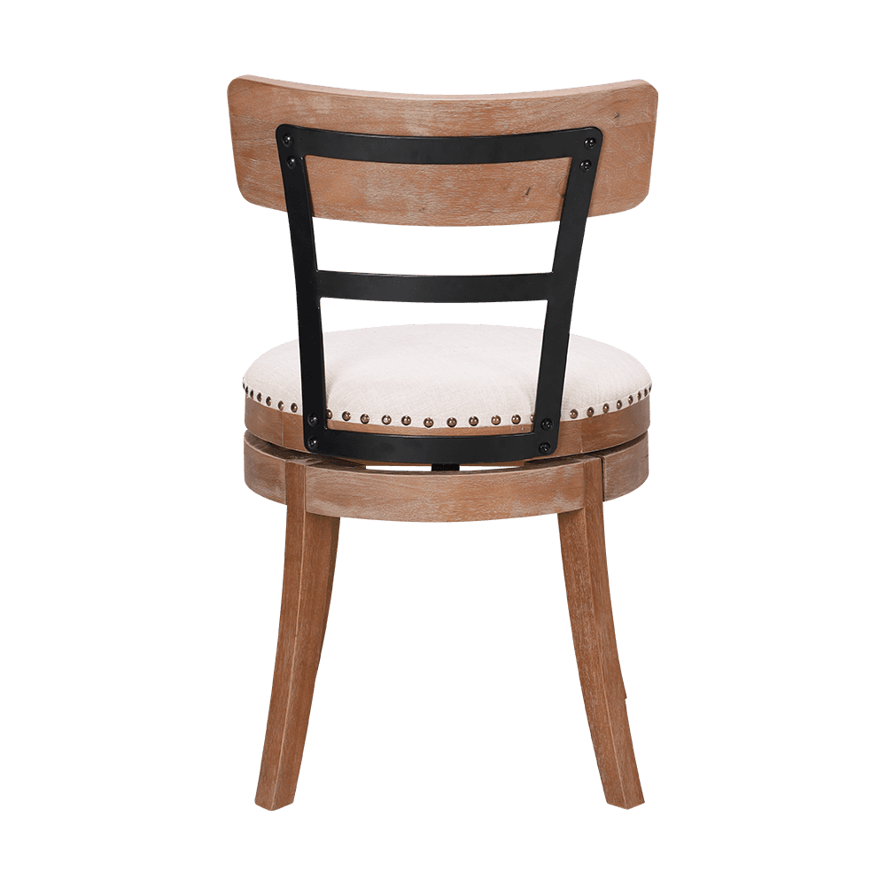 Chaise à manger en bois massif à coussin rond