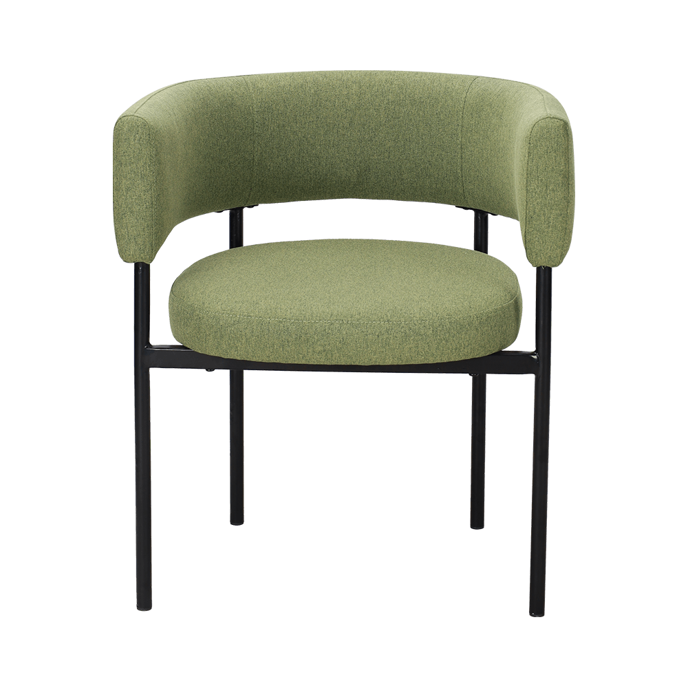 Chaise à manger des jambes en métal vert acide