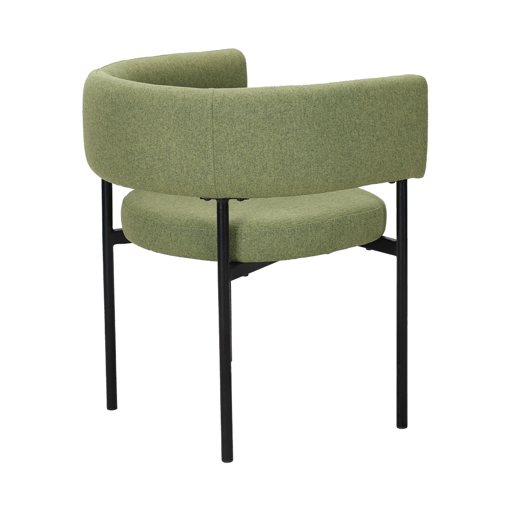 Chaise à manger des jambes en métal vert acide