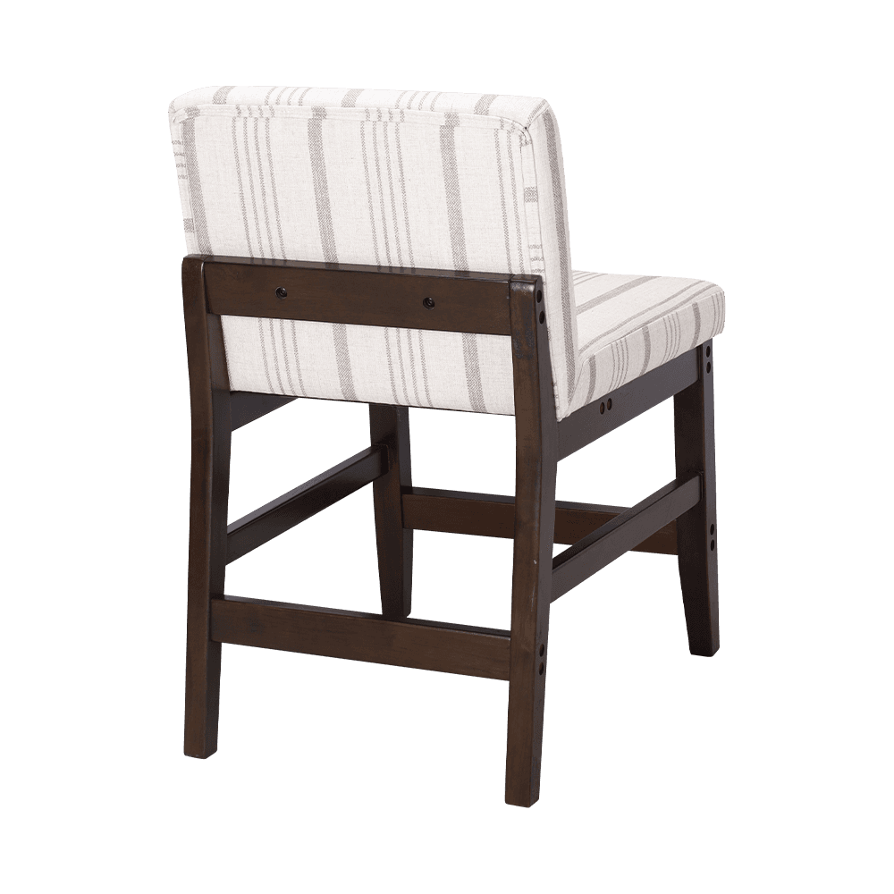 Chaise à manger en bois massif en tissu à rayures