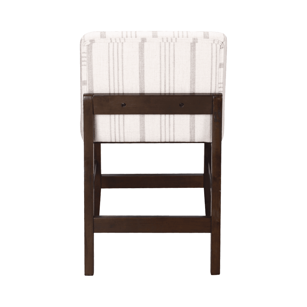 Chaise à manger en bois massif en tissu à rayures