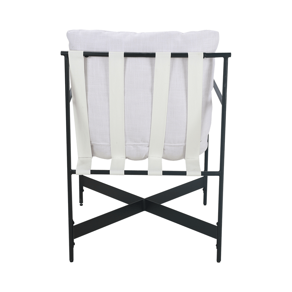 Chaise à manger en bois en caoutchouc en tissu blanc