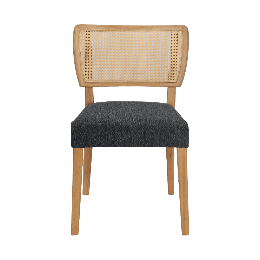 Chaise à manger en bois gris avec dossier