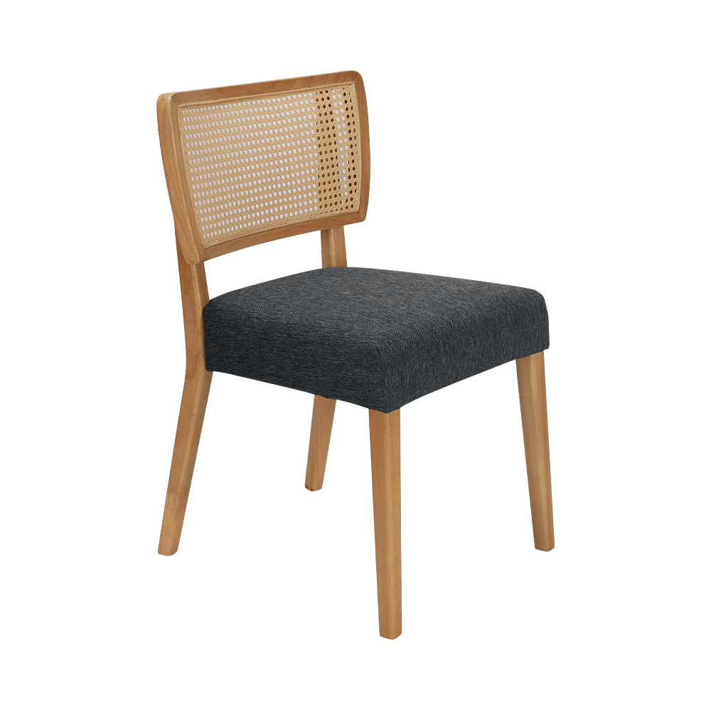 Chaise à manger en bois gris avec dossier