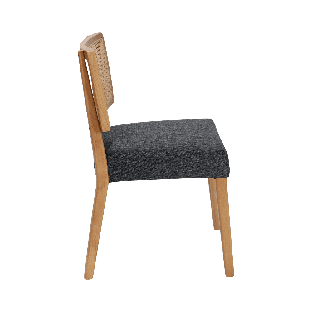 Chaise à manger en bois gris avec dossier