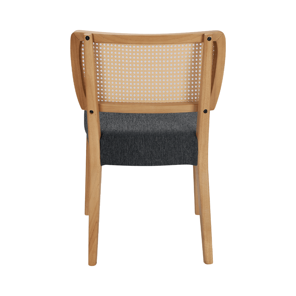 Chaise à manger en bois gris avec dossier