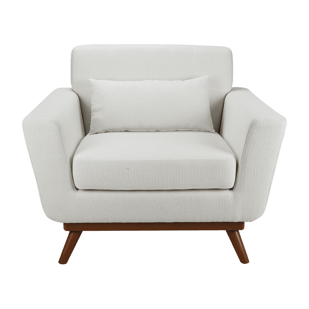 Sofa unique de tissu en bois de caoutchouc