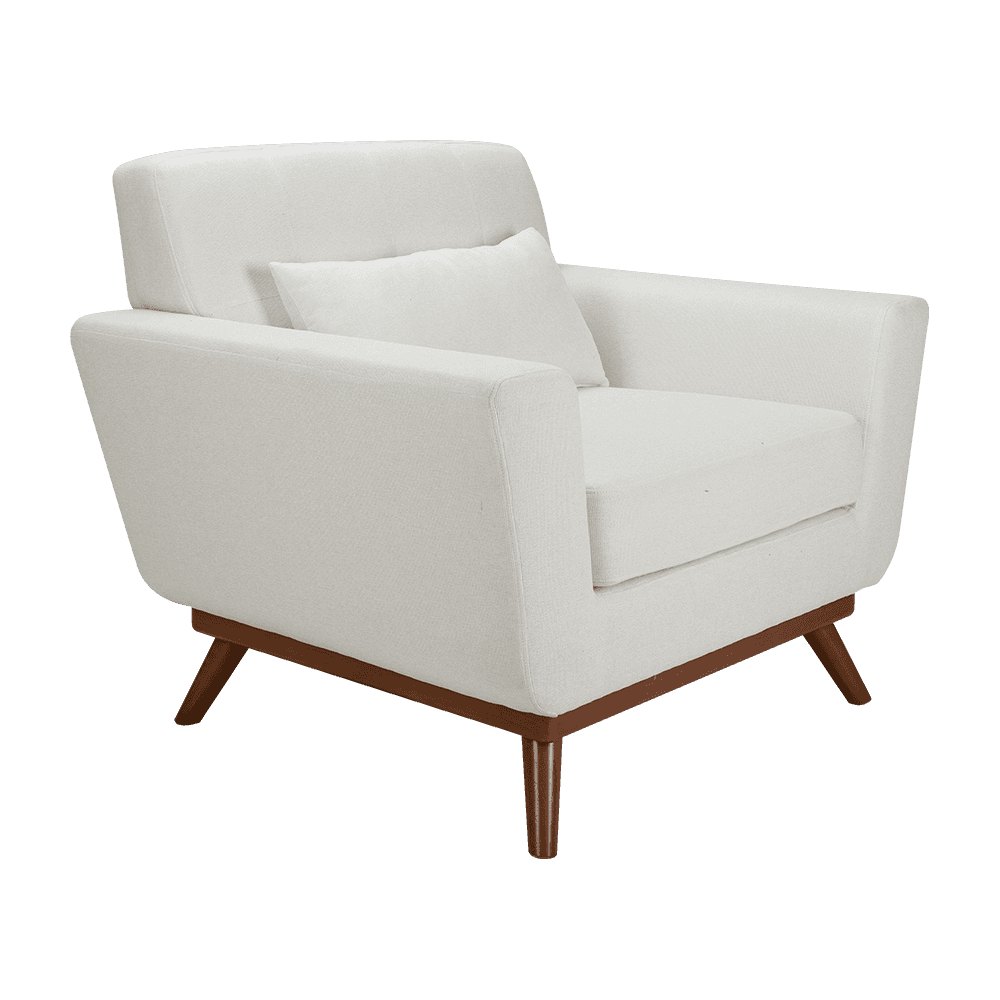 Sofa unique de tissu en bois de caoutchouc