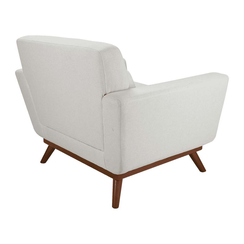 Sofa unique de tissu en bois de caoutchouc