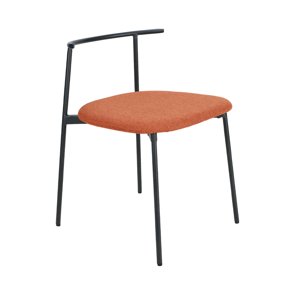 Chaise de salle à manger en métal arrière incurvé en métal incurvé