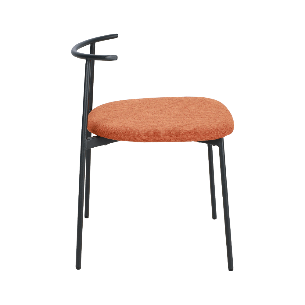 Chaise de salle à manger en métal arrière incurvé en métal incurvé