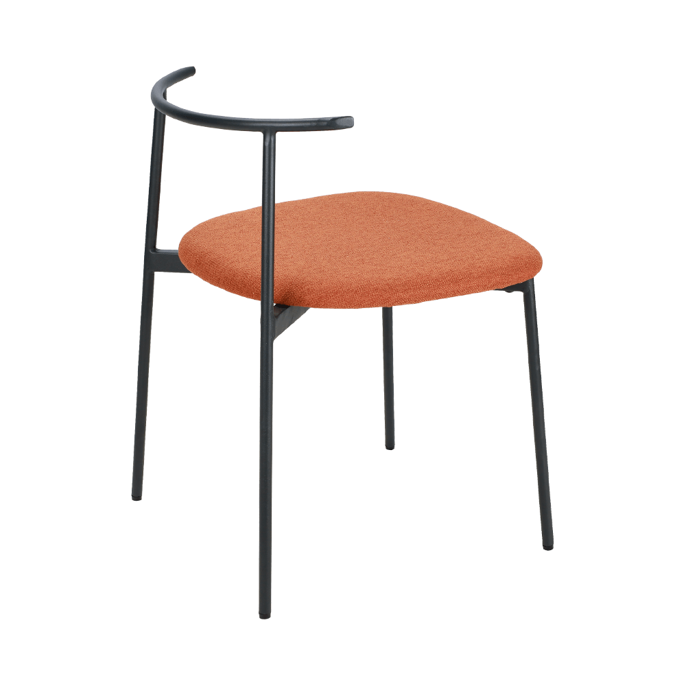 Chaise de salle à manger en métal arrière incurvé en métal incurvé