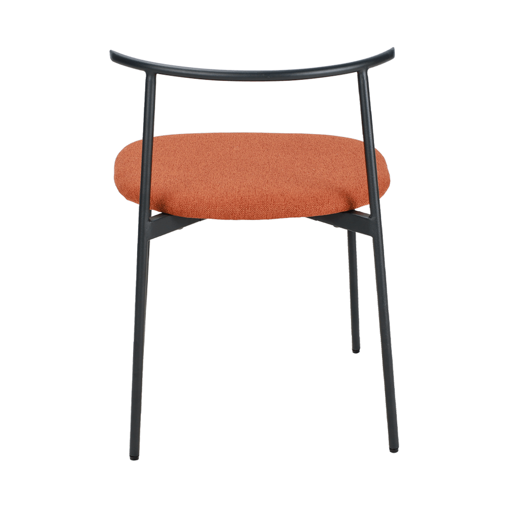 Chaise de salle à manger en métal arrière incurvé en métal incurvé